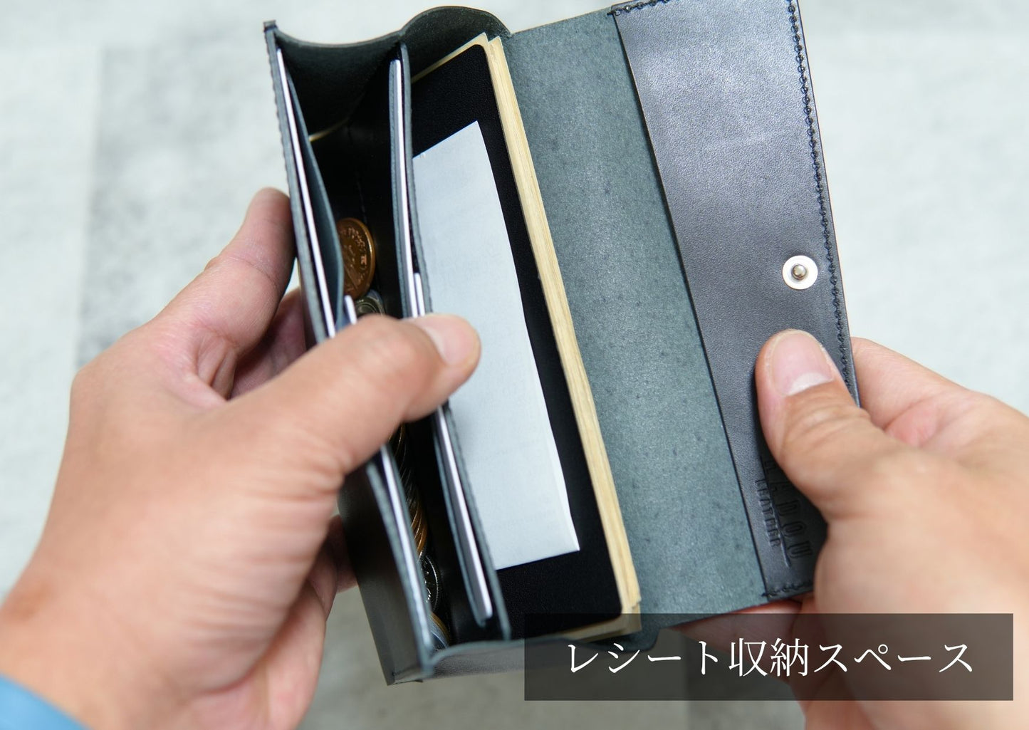 最小クラスの本革長財布 soallet|お札を折らずに収納・超スリム大容量ミニ財布|日本製ヌメ革財布