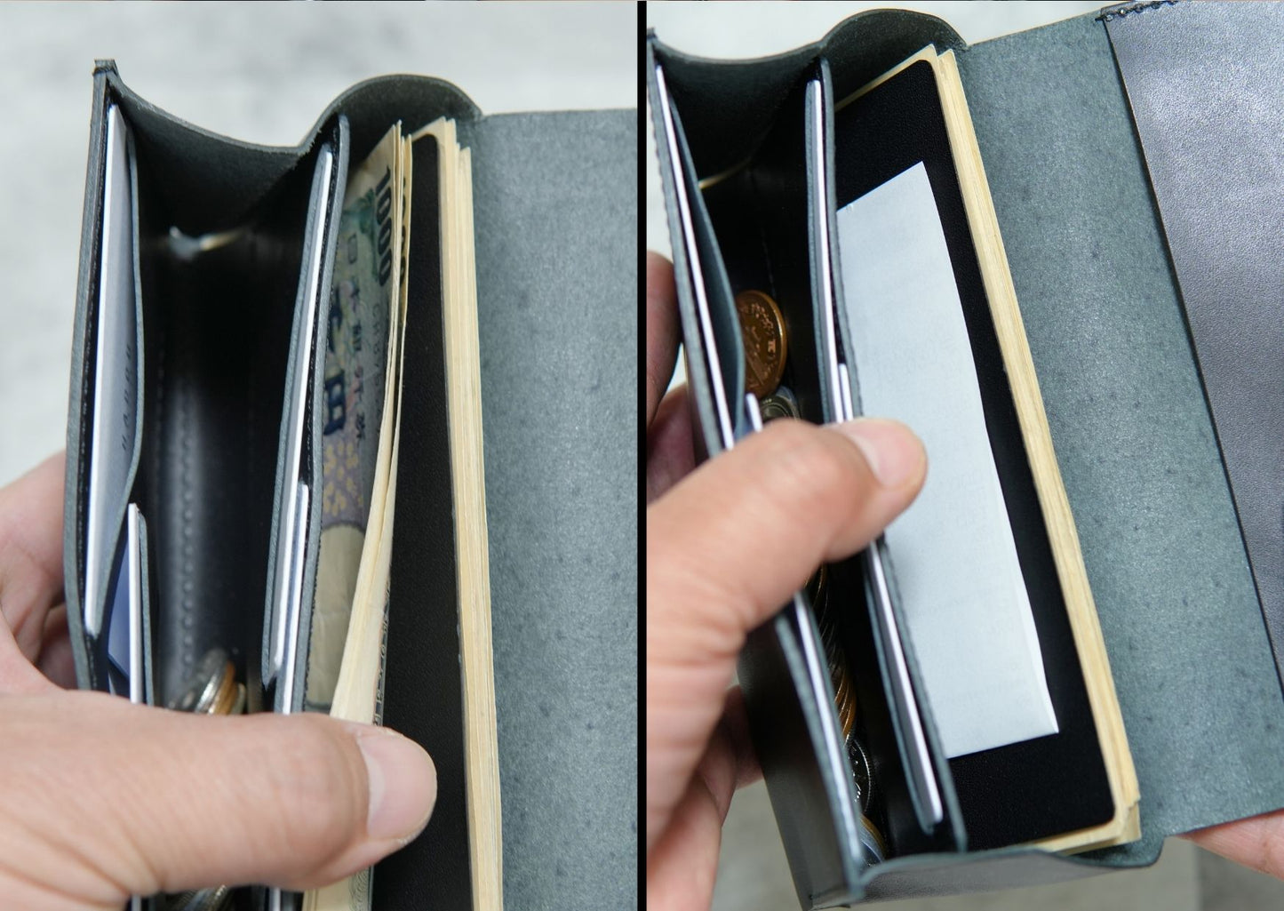 最小クラスの本革長財布 soallet｜お札を折らずに収納・超スリム大容量ミニ財布｜日本製ヌメ革財布