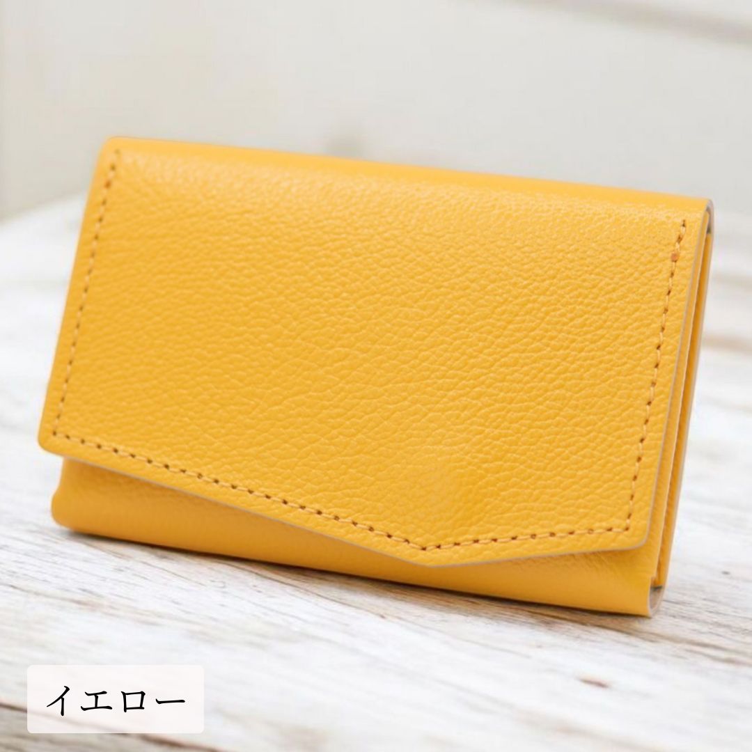 【Ex-Tone】小さい財布 カードサイズ 極小ミニ財布 お札を折らずに入る 本革コンパクトウォレット