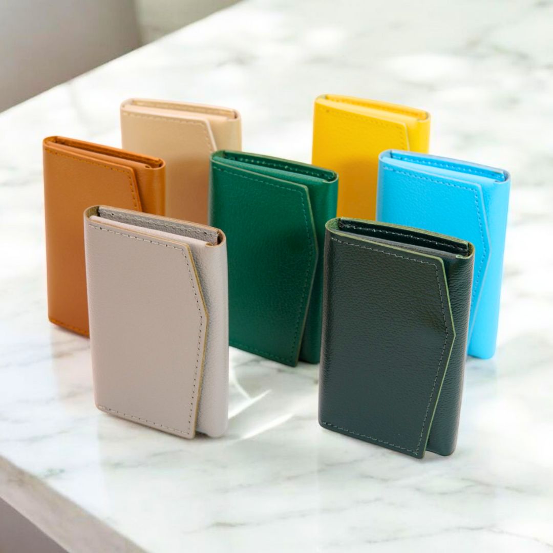 【Ex-Tone】小さい財布 カードサイズ 極小ミニ財布 お札を折らずに入る 本革コンパクトウォレット