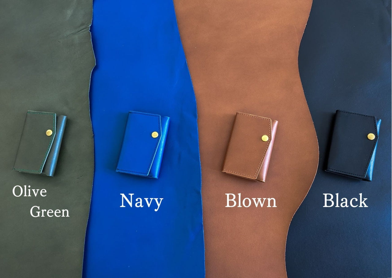 【Experience ver.1】小さい財布 カードサイズ 極小ミニ財布 お札を折らずに入る 本革コンパクトウォレット