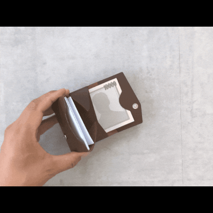 【Ex-Python】小さい財布 カードサイズ 極小ミニ財布 お札を折らずに入る 本革コンパクトウォレット